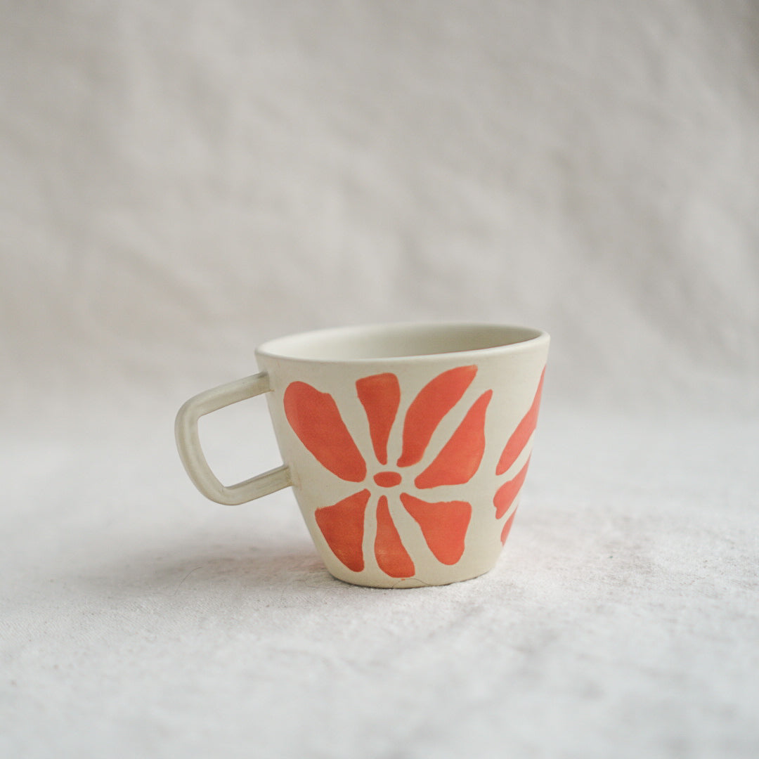 Coral Floral Mug