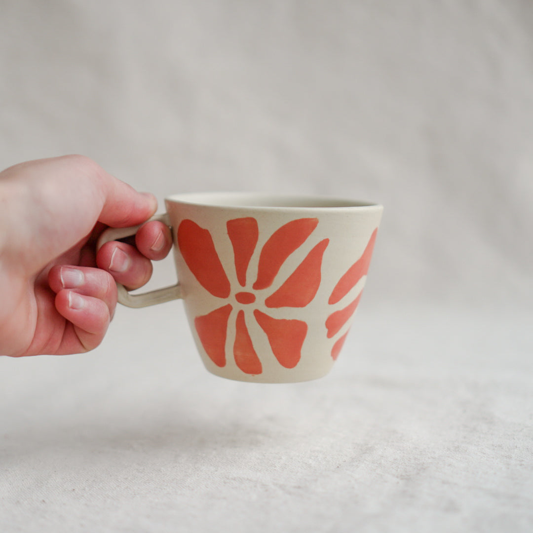 Coral Floral Mug