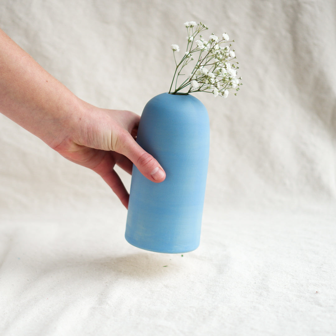 Matte Blue Bud Vase