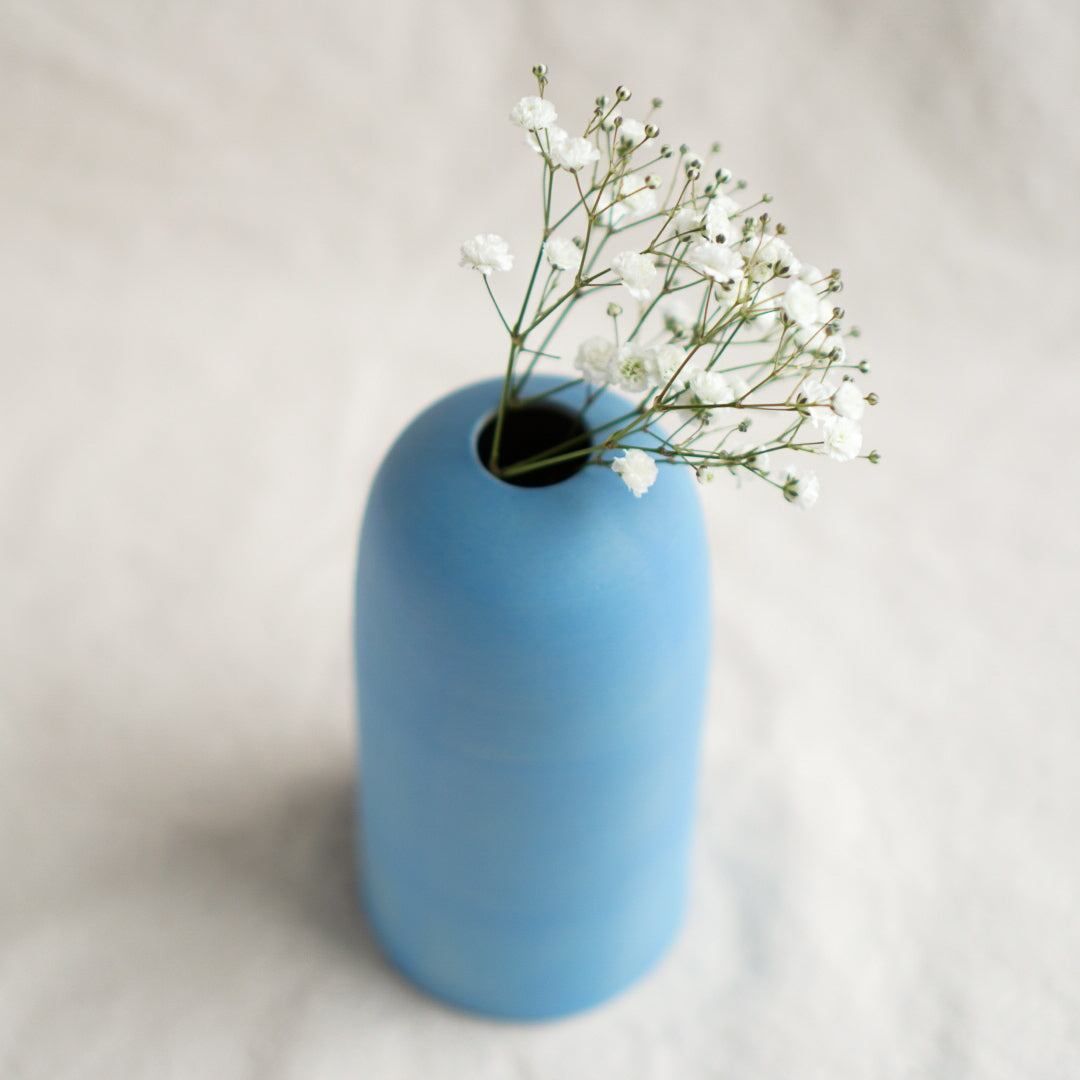 Matte Blue Bud Vase