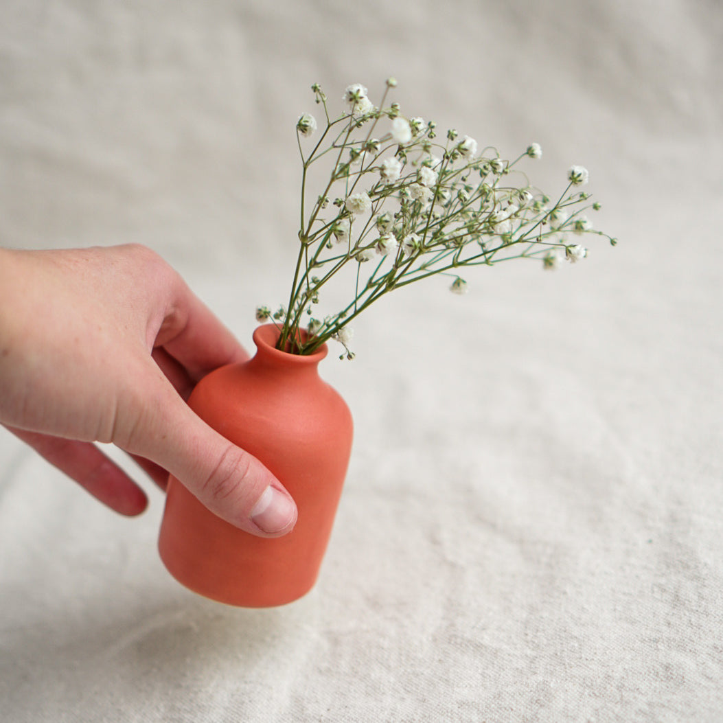 Tiny Bottle Vase- Coral