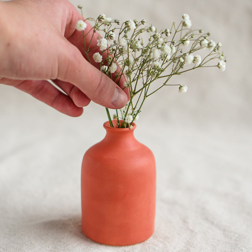 Tiny Bottle Vase- Coral